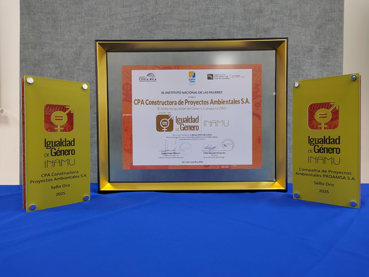 reconocimientos como empresa galardonada con el Sello de Igualdad en categoría Oro